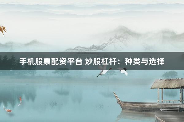手机股票配资平台 炒股杠杆：种类与选择