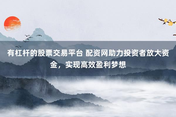 有杠杆的股票交易平台 配资网助力投资者放大资金，实现高效盈利梦想