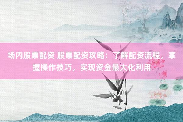 场内股票配资 股票配资攻略：了解配资流程，掌握操作技巧，实现资金最大化利用