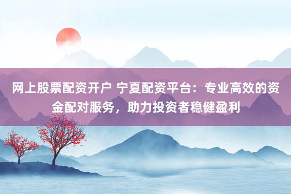 网上股票配资开户 宁夏配资平台：专业高效的资金配对服务，助力投资者稳健盈利